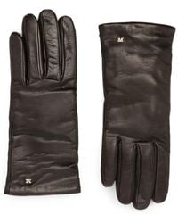 Max Mara - Spalato Logo-Plaque Leather Gloves - Lyst