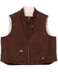 KAMIYA - Boro Distressed Zip-Up Vest - Lyst