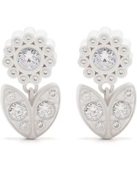 Bottega Veneta - Flower Crystal-embellished Earrings - Lyst