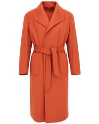 Isaia - Belted Shawl-Collar Coat - Lyst