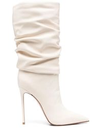 Le Silla - 120Mm Ruched Leather Boots - Lyst