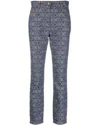 Moschino - Logo-Jacquard High-Rise Slim-Cut Jeans - Lyst