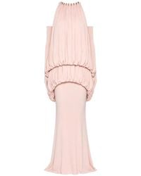 Chats by C.Dam - Mayer Draped-Bodice Metal-Hardware Maxi Dress - Lyst