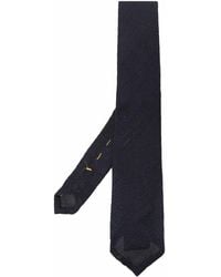 New $160 CANALI Black and White Woven Pindot Design Silk Tie