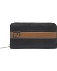 Fendi Cartera continental con logo - Negro