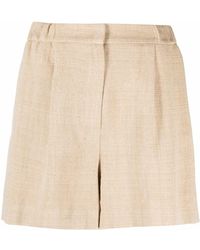 Etro - Pleated Linen-blend Shorts - Lyst