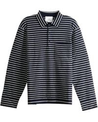 The Elder Statesman - Superlight Striped Long-Sleeve Polo Shirt - Lyst