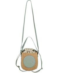 Chloé - Mini Beuteltasche Aus Raffiabast Mit Pferde-Emblem - Lyst