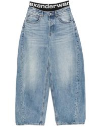 Alexander Wang - Logo-Waistband Wide-Leg Jeans - Lyst