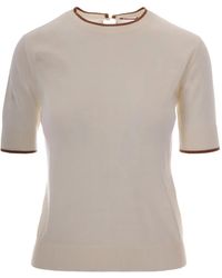 Max Mara - Contrast-Trim Short-Sleeve T-Shirt - Lyst