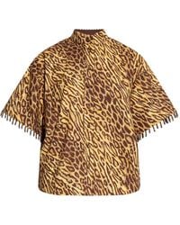 Zimmermann - Camisa Con Estampado De Leopardo Y Flecos De Cuentas - Lyst