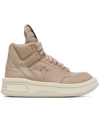 Rick Owens - Panelled Leather Hi-top Sneakers - Lyst