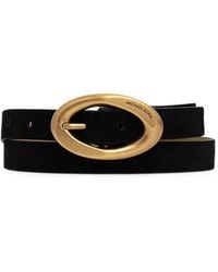 MICHAEL Michael Kors - Oval-Buckle Suede Belt - Lyst