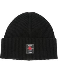 MSGM - Gerippte Beanie mit Logo-Patch - Lyst