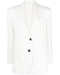 Brunello Cucinelli - Blazer Met Enkele Rij Knopen En Gekerfde Revers - Lyst