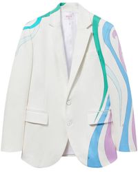 Emilio Pucci - Marmo-Print Cotton-Blend Blazer - Lyst