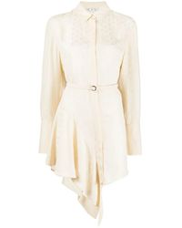 Off-White c/o Virgil Abloh - Asymmetric Ruffled Shirt Dress - Lyst