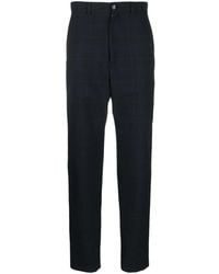Lemaire - Check-pattern Tapered Trousers - Lyst