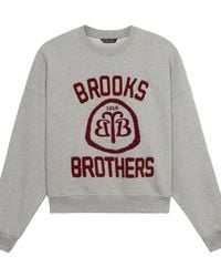 Brooks Brothers - Logo-Embroidered Crew-Neck Sweatshirt - Lyst