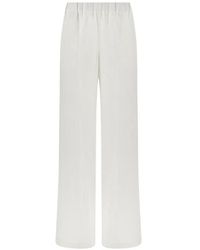 Paul & Shark - Elasticated-Waistband Linen Palazzo Pants - Lyst