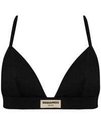 DSquared² - Logo-Patch Triangle Bra - Lyst