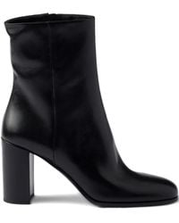 Prada - Leather Booties Ankle Boots 85 - Lyst