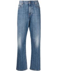 Stella McCartney - Rhinestone-Embellished Straight-Leg Jeans - Lyst
