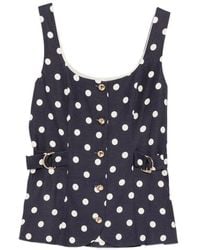 Maje - Polka-Dot Peplum Top - Lyst