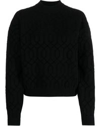 Emporio Armani - Patterned-Intarsia Crew-Neck Jumper - Lyst