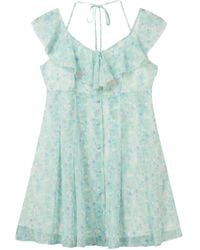 B+ AB - Ruffled Floral-Print Mini Dress - Lyst