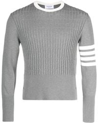 Thom Browne - Pullover Mit Zopfmuster - Lyst