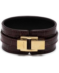 Saint Laurent - Buckled Leather Bracelet - Lyst