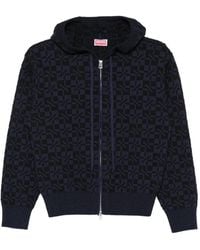KENZO - Zip-Up Hooded Cardigan - Lyst