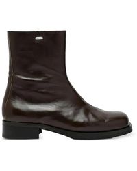Our Legacy - Square Toe Plate Leather Boots - Lyst