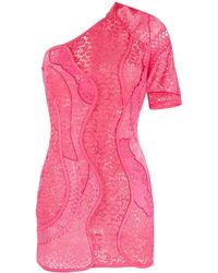 Stella McCartney - One Shoulder Lace Mini Dress - Lyst