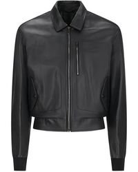 DESA NINETEENSEVENTYTWO - Zipped Leather Bomber Jacket - Lyst