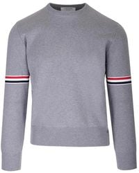 Thom Browne - Pull En Maille Milano À Bande Rwb - Lyst