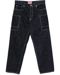 KENZO - Jeans Mit Geometrischem Muster - Lyst