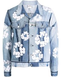 READYMADE - Floral-print Patchwork Denim Jacket - Lyst