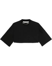 Palm Angels - T-Shirt Crop À Logo Imprimé - Lyst