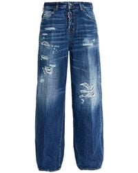 DSquared² - Medium Ripped Wash Baggy Traveller Jeans - Lyst