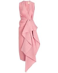 ROKSANDA - Esra Draped Cloqué Midi Dress - Lyst