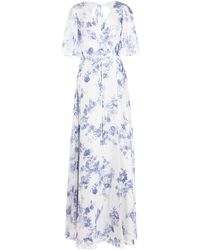 Marchesa - Floral-print Wrapped Maxi Dress - Lyst