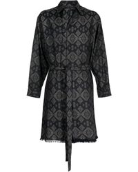 Yohji Yamamoto - Graphic-print Cotton Trench Coat - Lyst