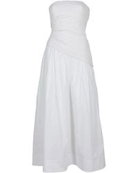 STAUD - Nia Strapless Seersucker Maxi-Dress - Lyst
