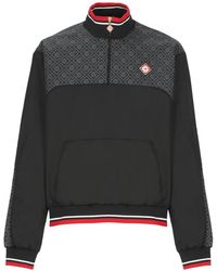 CASABLANCA - Trui Met Halve Rits En Monogram - Lyst