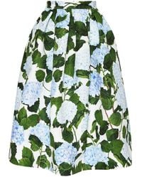 Oscar de la Renta - Floral-print Belted Midi Skirt - Lyst
