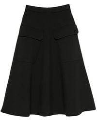 Psophia - Flap-Pocket A-Line Midi Skirt - Lyst