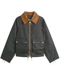 Barbour - Marron Waxed Zipped Jacket - Lyst