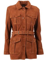 Schott Nyc - Belted Suede Jacket - Lyst
